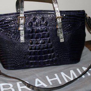 Small Blue & Silver Brahmin purse